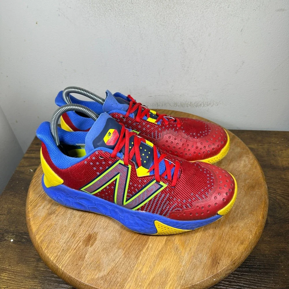 New Balance Fresh Foam Lav V2 Men Tennis Shoes Red Blue Yellow MCHLAVU2 Size 7